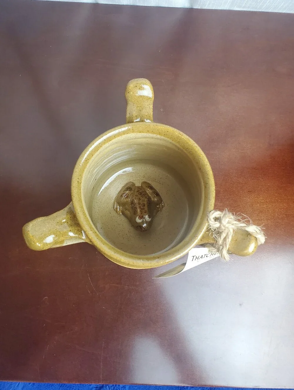 VTG NOS RARE P&L Wilson THATCHERS CIDER Three-Handled 'Surprise Frog' Tyg Mug